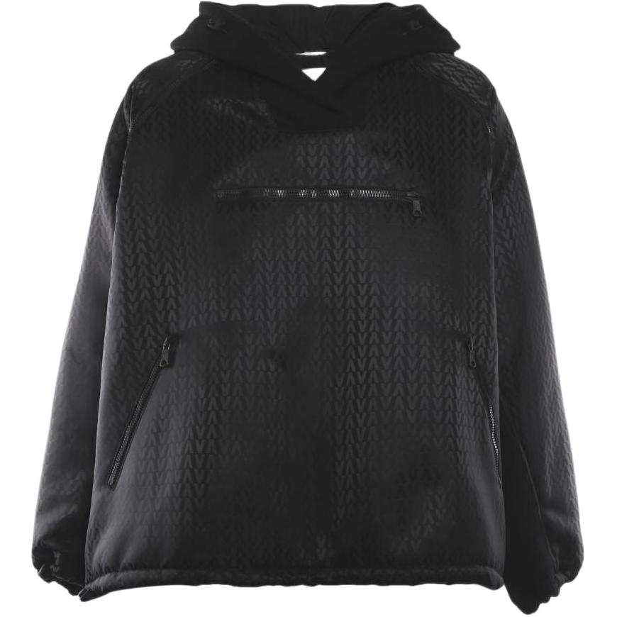 Valentino Jackets Men's Black Hooded Non Detachable Moderate Other