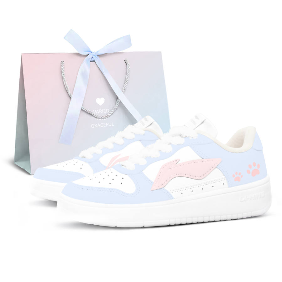 Li-Ning Li Ning Floating Boat Meow Claw Galaxy, Shopping Bag Low top Skateboard Shoes Unisex Blue Pink