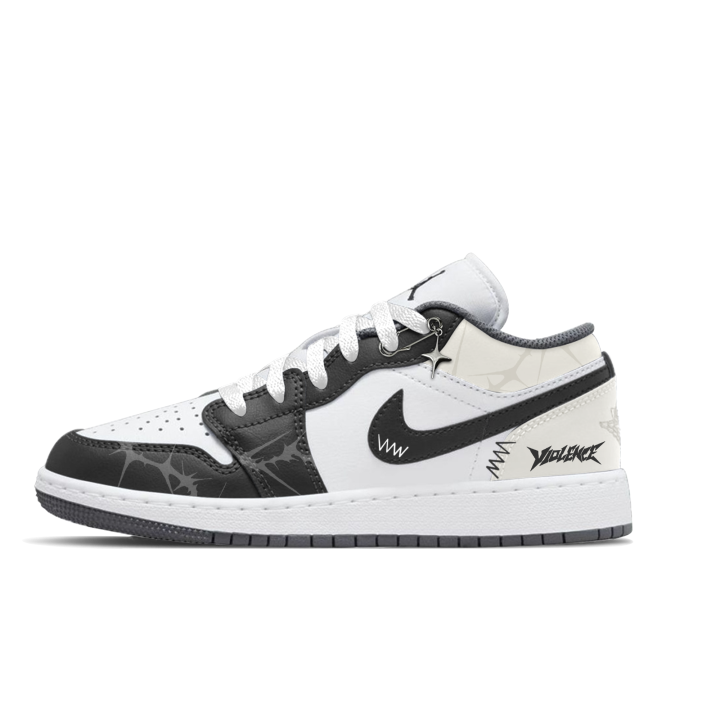 Jordan Jordan Air Jordan 1 Spider Web Star Devouring Slip Resistant Abrasion Resistant Low top Children's Basketball Shoes
