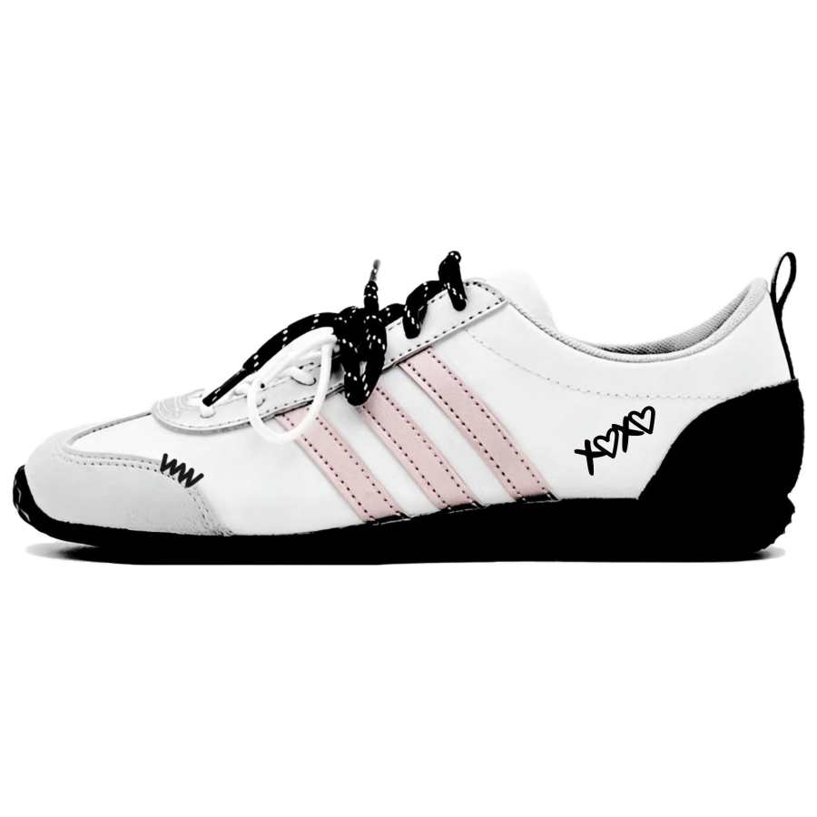 Adidas Adidas VS JOG 2.0 Impact Resistance Abrasion Resistant Low top German Army Trainers Unisex Gray Pink