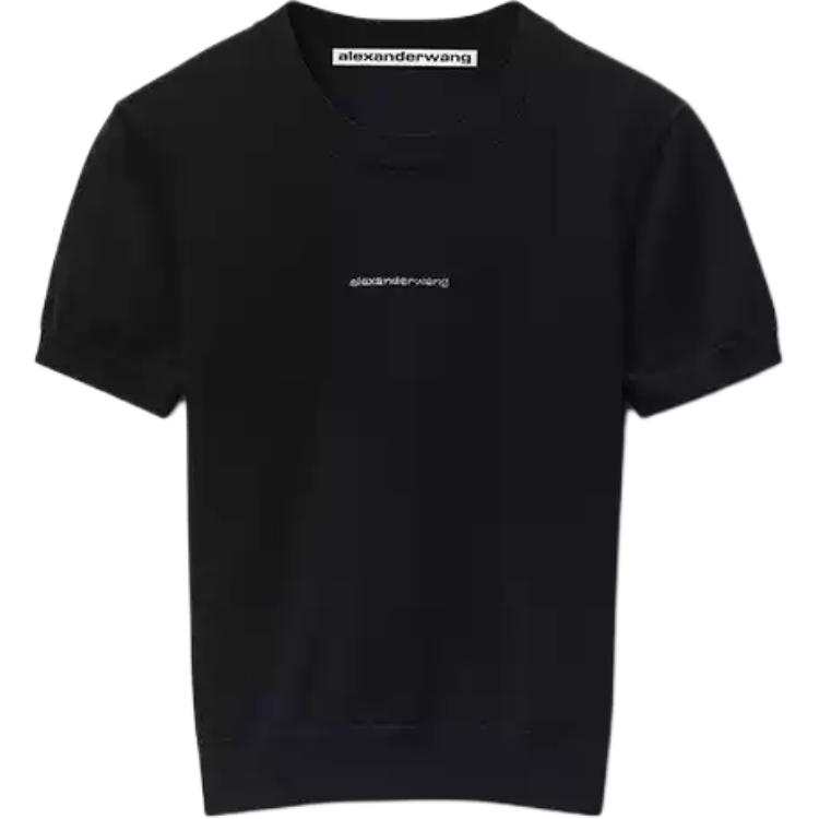 Alexander Wang T Shirts Women's Black Crew Neck Moderate Straight Fit