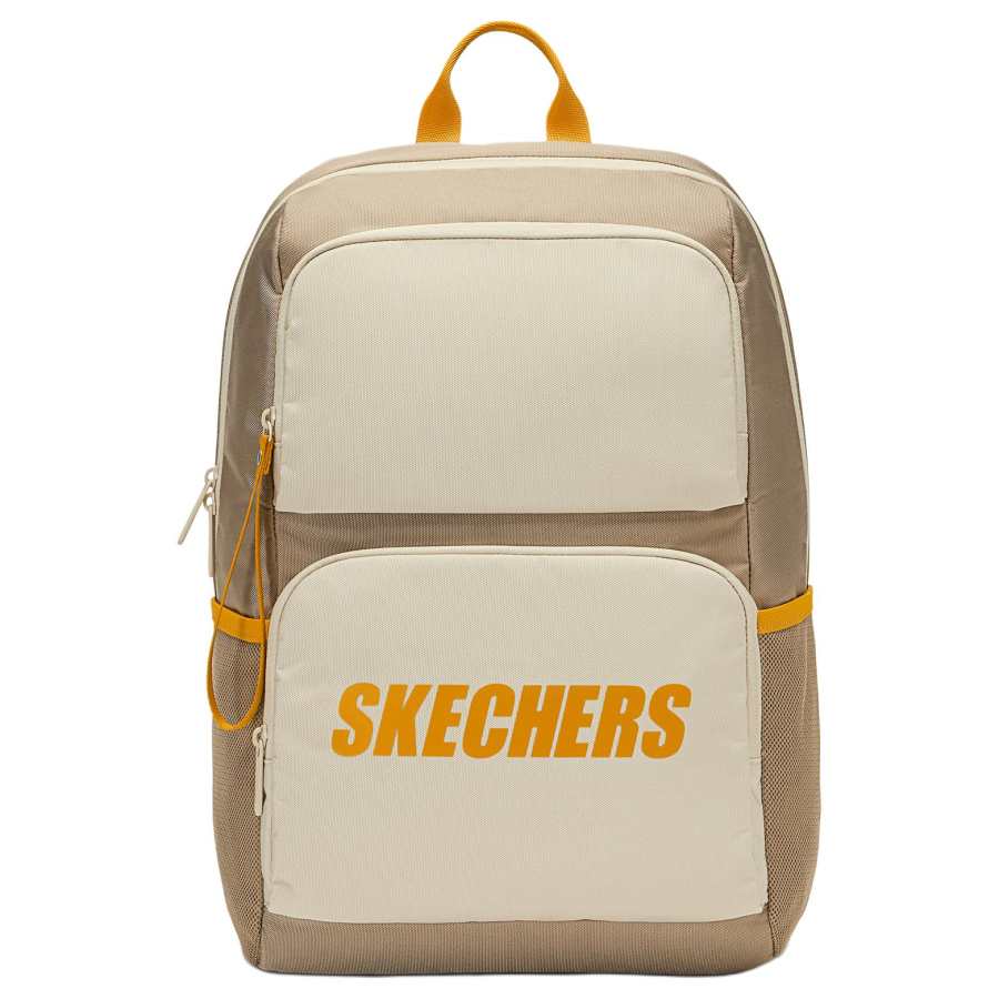 Skechers Fabric Backpack Unisex Nut Shell Beige & Coffee Brown