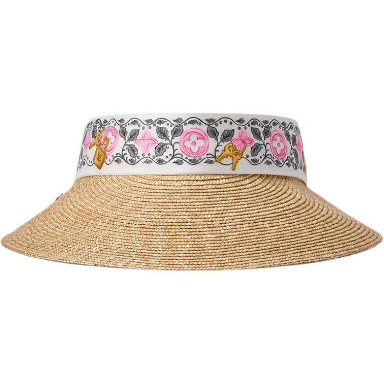 LOUIS VUITTON Raffia Coconut Straw Hat Women's Cream