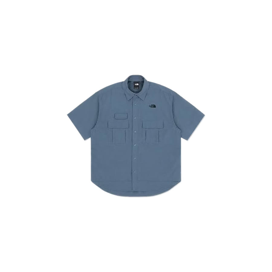 THE NORTH FACE Shirts Men's Blue Gray Lapel Moderate
