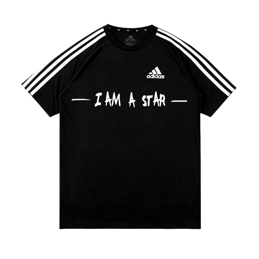 Adidas Adidas Football T Shirts Unisex Black/White Crew Neck Thin