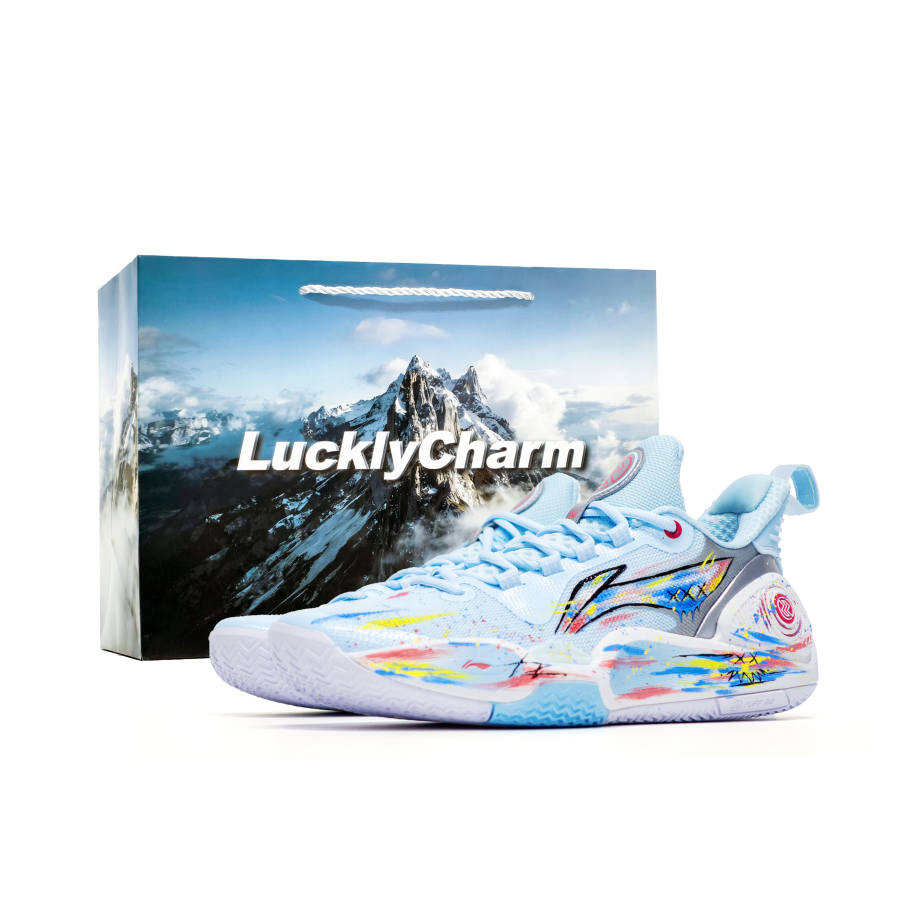 Li-Ning Li Ning Speed 9 Neon Ice, Shopping Bag Cushioning Slip Resistant Rebound Low top BOOM Technology Basketball Shoes Men's