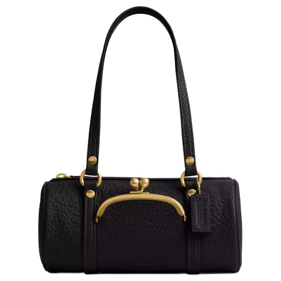 COACH KisslockOriginals Cow Leather Handbag, Shoulder Bag Large Women's Black