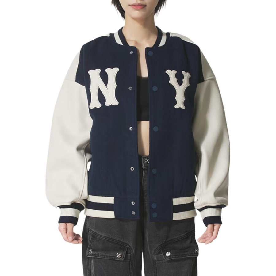 MLB MLB Puffer Jackets Unisex Navy Blue Stand Collar Moderate Other