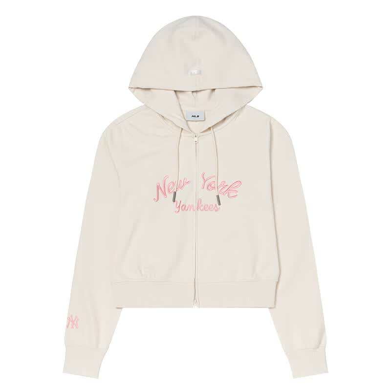 MLB Jackets Women's Cream Hooded Non Detachable Moderate Other