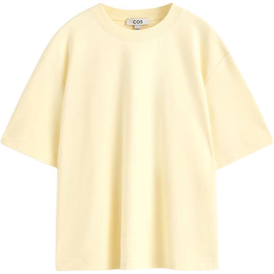 COS T Shirts Women's Cream Yellow Crew Neck