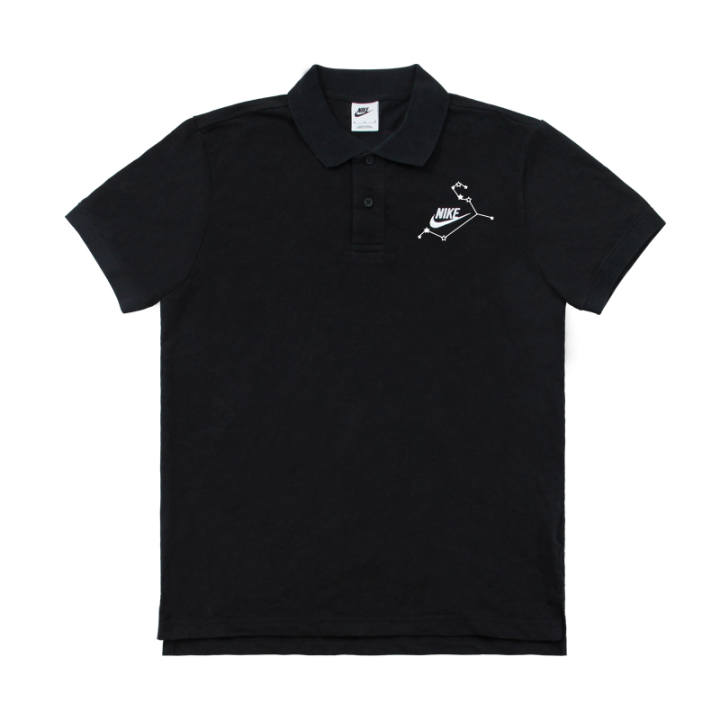Nike Nike Sportswear T Shirts Unisex Black Lapel Straight Fit