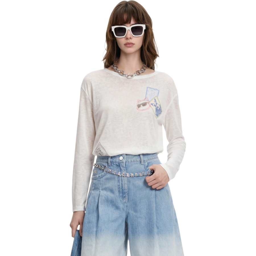 KARL LAGERFELD / Karl Lagerfeld Jeans Drop Shoulder Sleeve T Shirt Women's