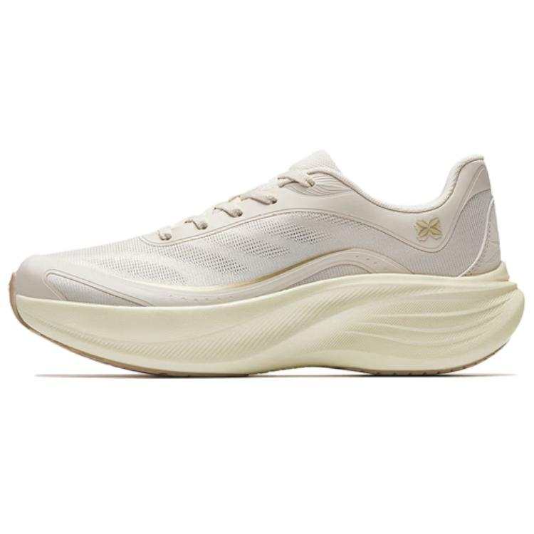 Anta Leaves Mesh, Textile Slip Resistant Abrasion Resistant Cushioning Low top Running Shoes Women's Fish Belly White