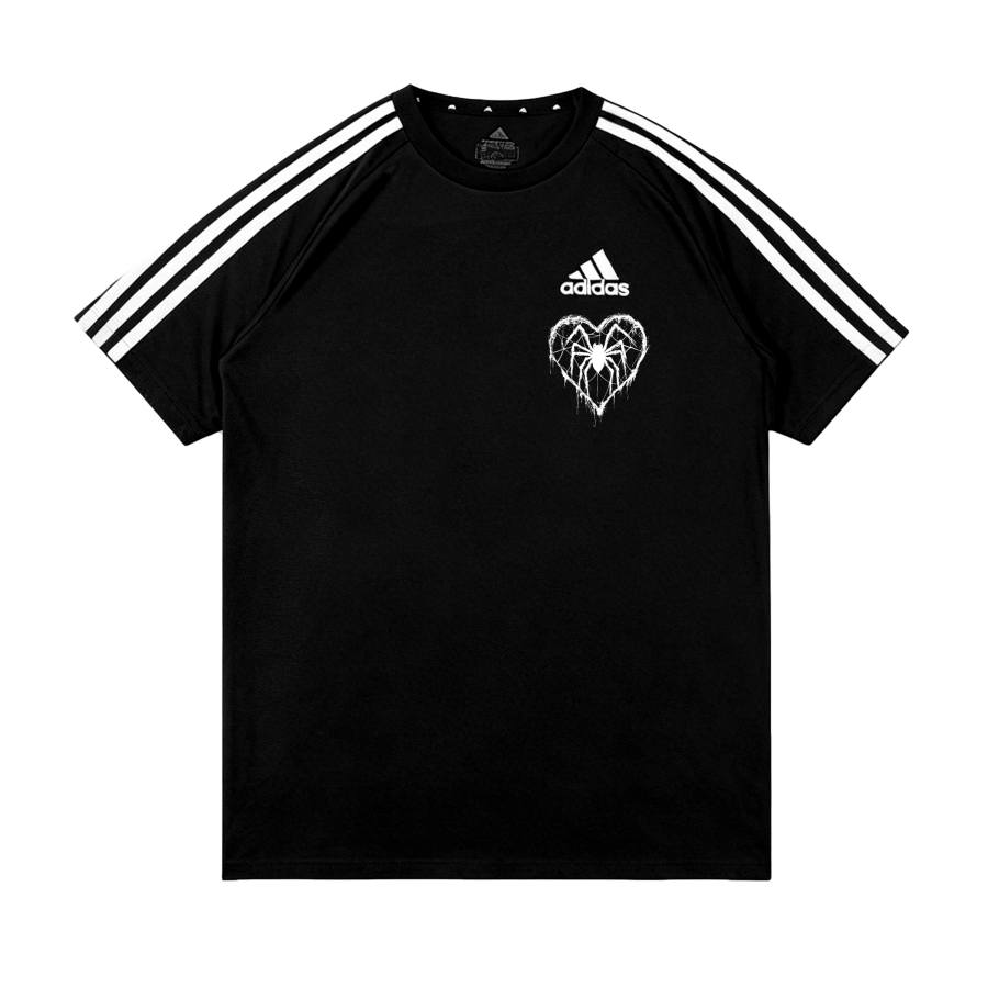 Adidas Adidas Football T Shirts Unisex Black/White Crew Neck Thin