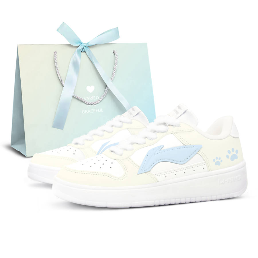 Li-Ning Li Ning Floating Boat Azure Sky Meow Trail, Shopping Bag Low top Skateboard Shoes Women's Yellow Blue