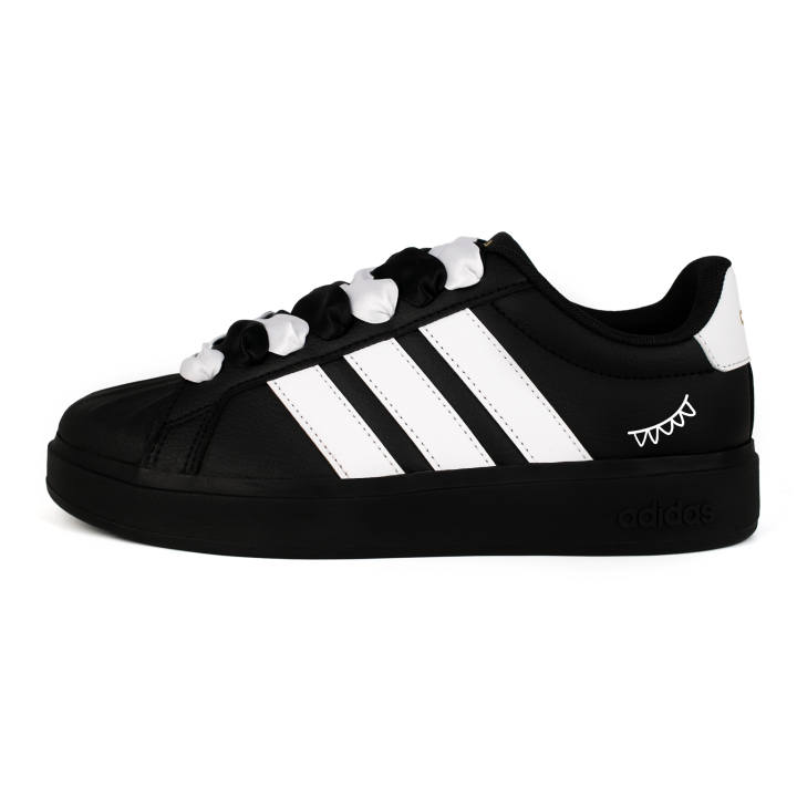 Adidas Adidas Street Talk Ivory Black Shell Leather Slip Resistant, Waterproof, And Breathable Low top