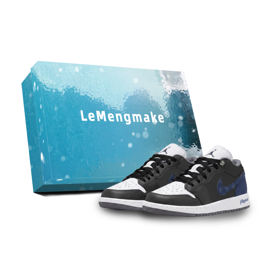 Jordan Jordan Air Jordan 1 Lemon Joy Slip Resistant Abrasion Resistant Low top Children's Basketball Shoes Black Unisex