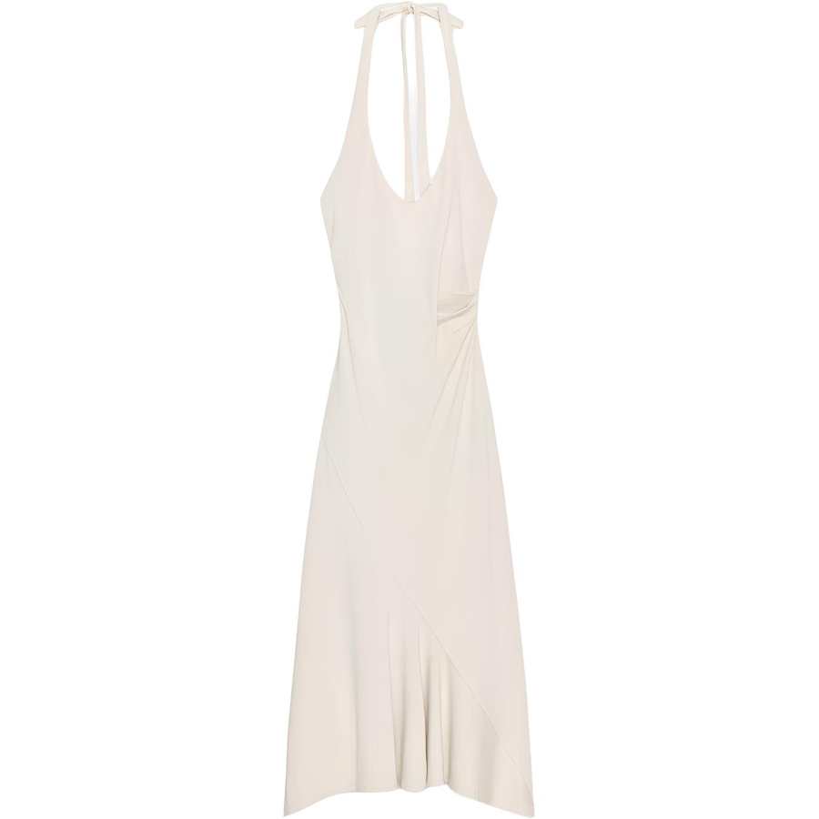 ZARA Sleeveless Dresses Women's Beige Crew Neck Moderate Long Skirt