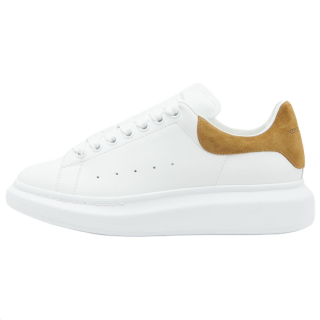 Alexander McQueen Oversized Sneaker Low top Casual Shoes Women's White/Tanned Leather Color