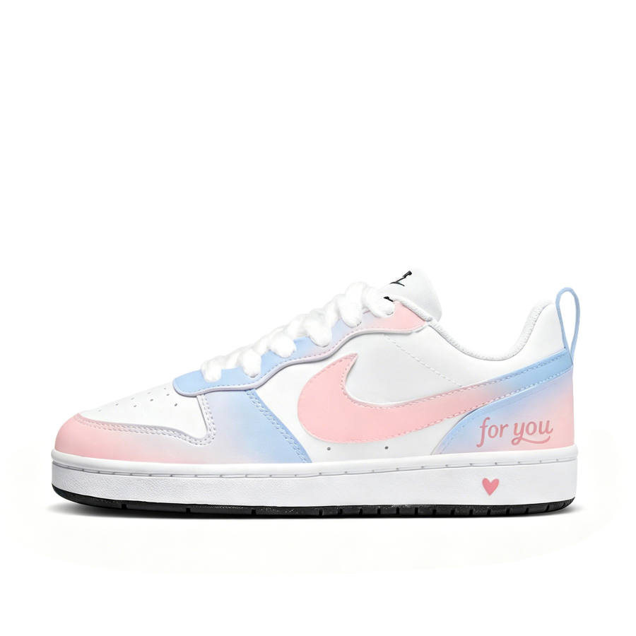 Nike Nike Court Borough Pink Mist Maris Sal Slip Resistant Abrasion Resistant Skateboard Shoes Women's Blue