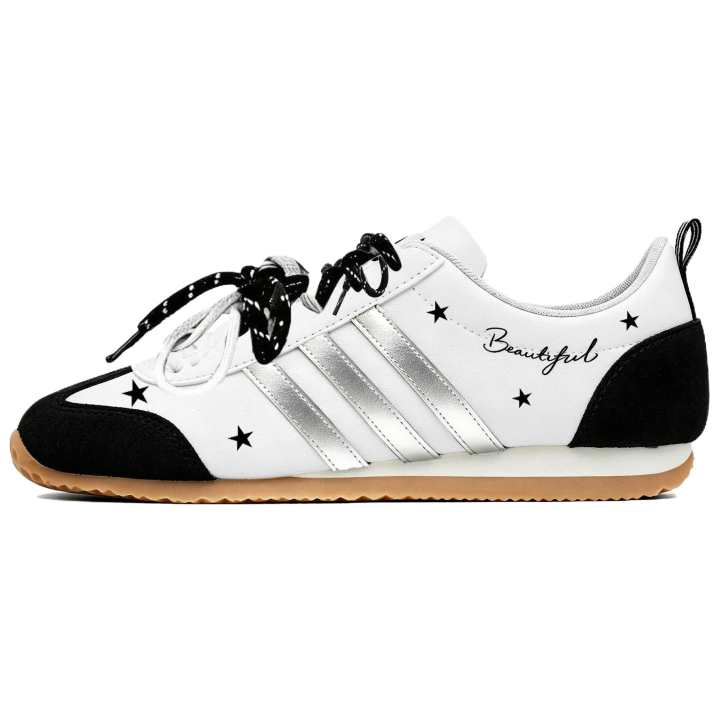 Adidas Adidas VS JOG 2.0 German Army Trainers Unisex Low Top White Black Silver Multicolor