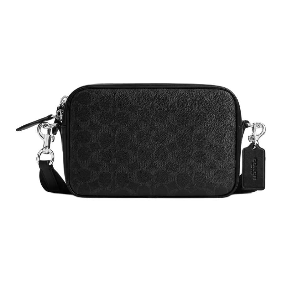COACH Camera Artificial Leather With Cow Leather Camera Bag Crossbody Bag Medium Women's Black