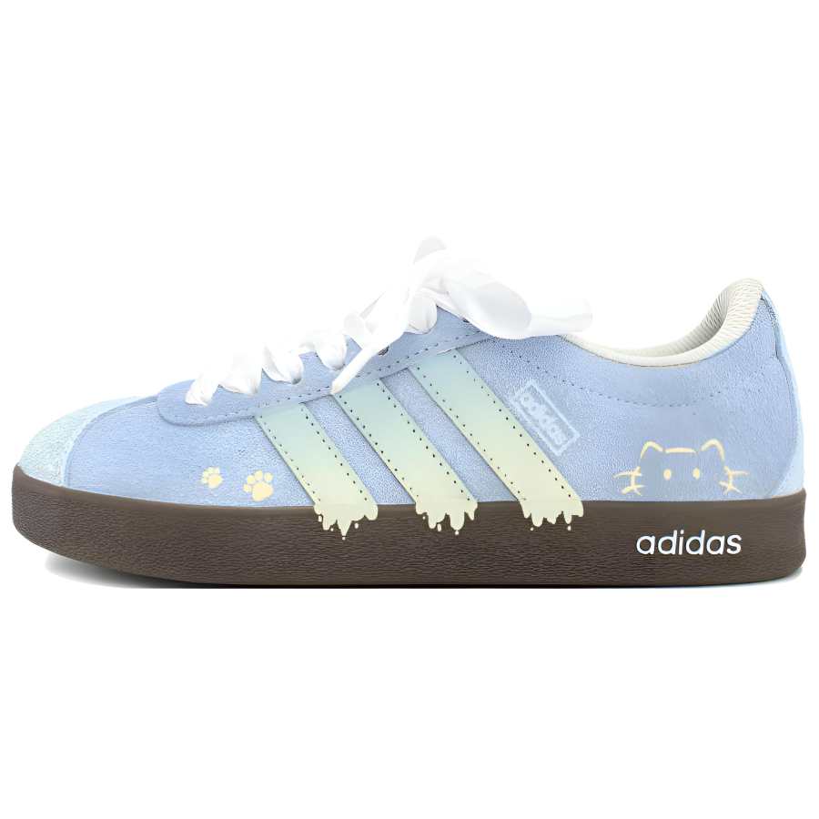 Adidas Adidas VL COURT 2.0 Abrasion Resistant Height Increasing Skateboard Shoes Unisex Cloud Blue