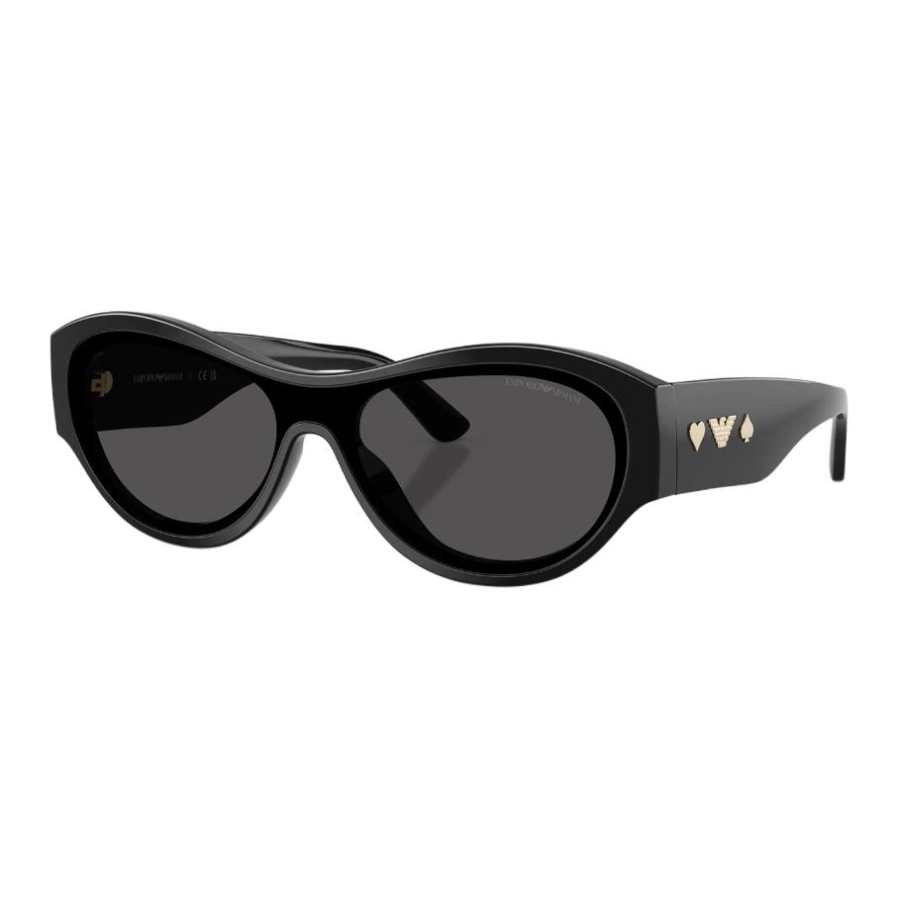 EMPORIO ARMANI Plate Irregular Shape Sunglasses Unisex Black