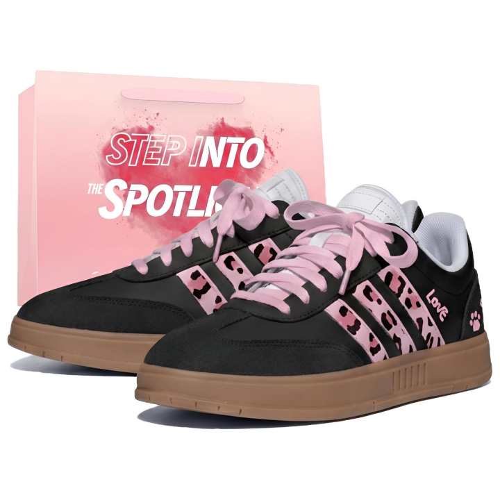 Adidas Adidas Gradas Cow Split Leather Low top Skateboard Shoes Unisex Black Pink
