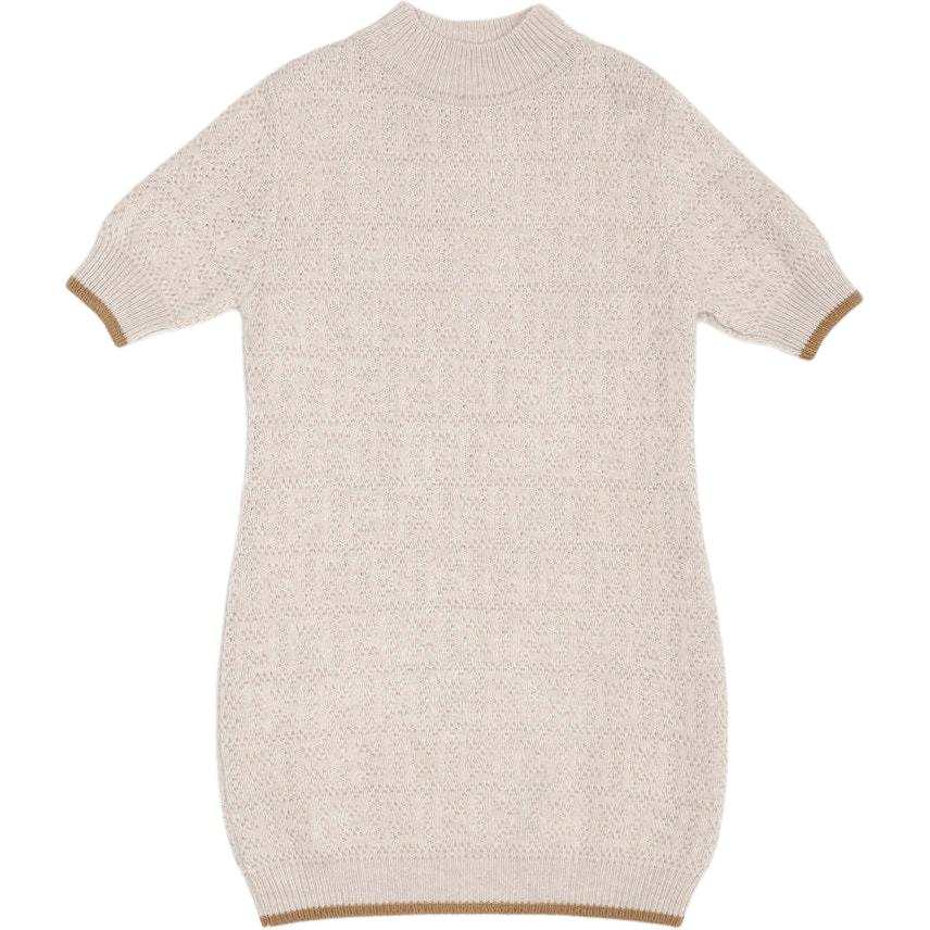 FENDI Short Sleeved Dress FW22 Beige Kids'