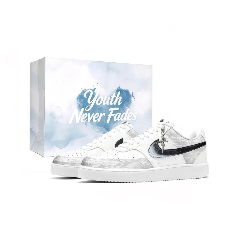 Nike Nike Court Vision 1 Canglu Yunyan, Shopping Bag, Boyfriend, Youth, Premium Niche Leather Low top Skateboard Shoes Men's