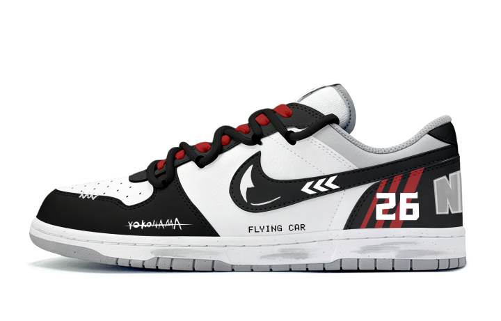Nike Nike Big LEY Size 26 Slip Resistant Abrasion Resistant Low top Skateboard Shoes Men's Black White