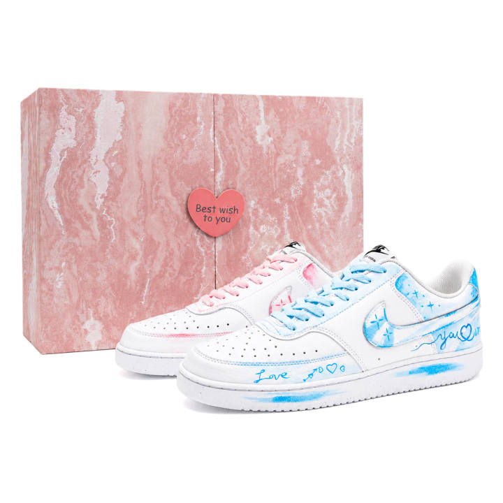 Nike Nike Court Vision 1 Your Name Ladylike Style Low top Skateboard Shoes Unisex Blue Pink