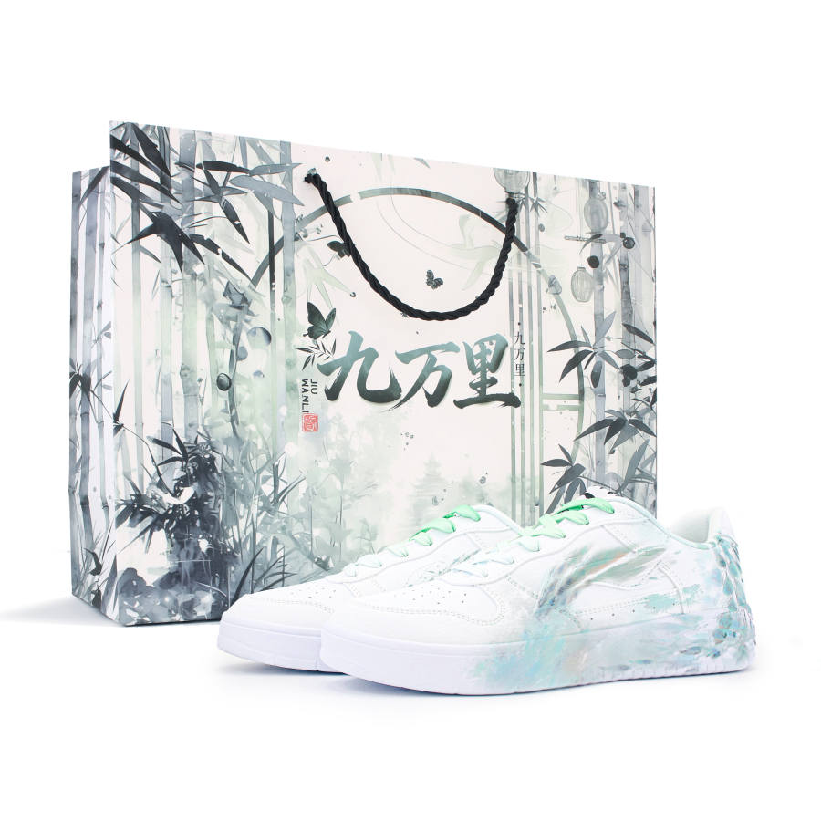 Li-Ning Li Ning Floating Boat Abrasion Resistant Lightweight Low top Skateboard Shoes Men's Turquoise White