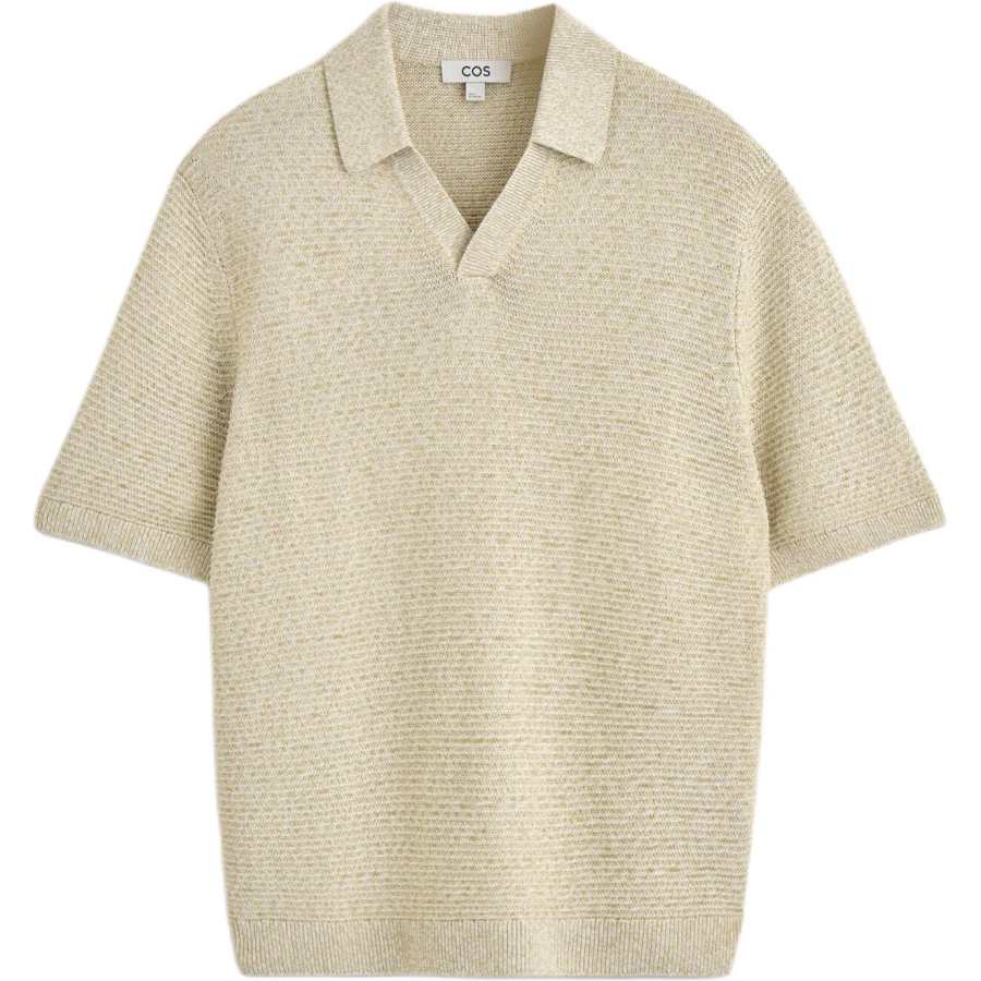 COS Knitwear Men's Beige Polo Collar Moderate