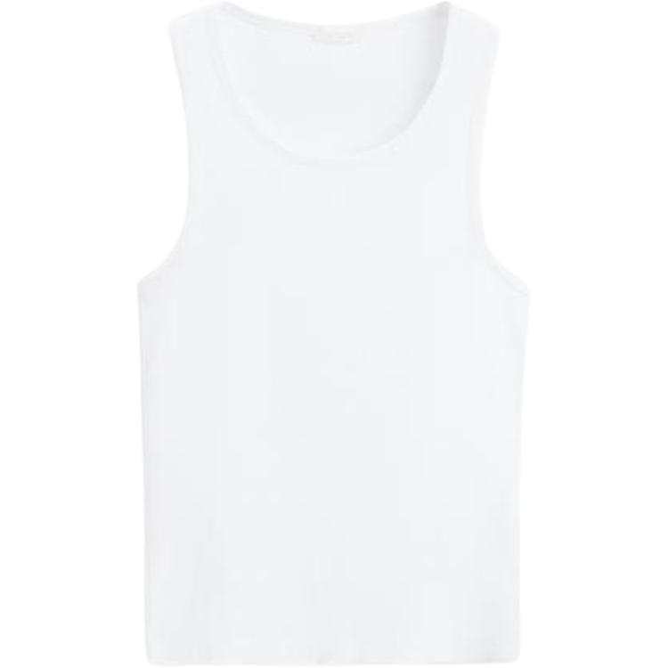 ZARA Tank Tops Men's White Crew Neck Moderate