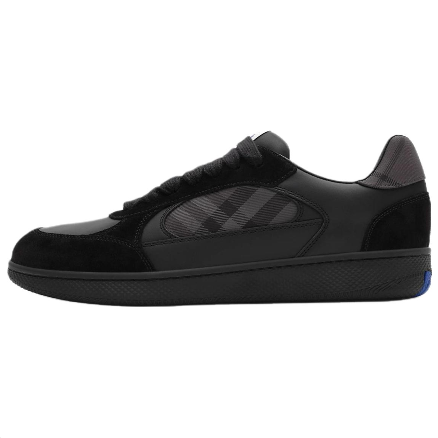 Burberry Terrace Suede Low top Skateboard Shoes Men's Black & Lead Gray