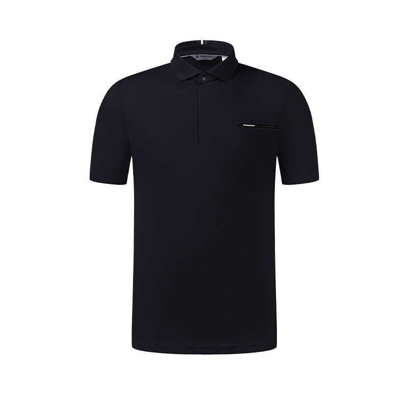 FILA Golf Polo Shirts Men's Pitch Black Polo Collar Moderate Straight Fit