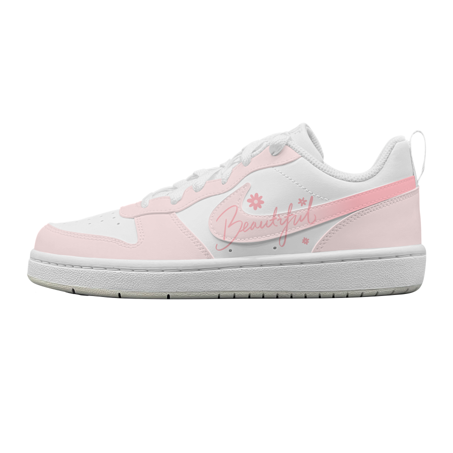 Nike Nike Court Spring Flower Letter Abrasion Resistant Breathable Support Low top Kids' Skateboarding Shoes Unisex
