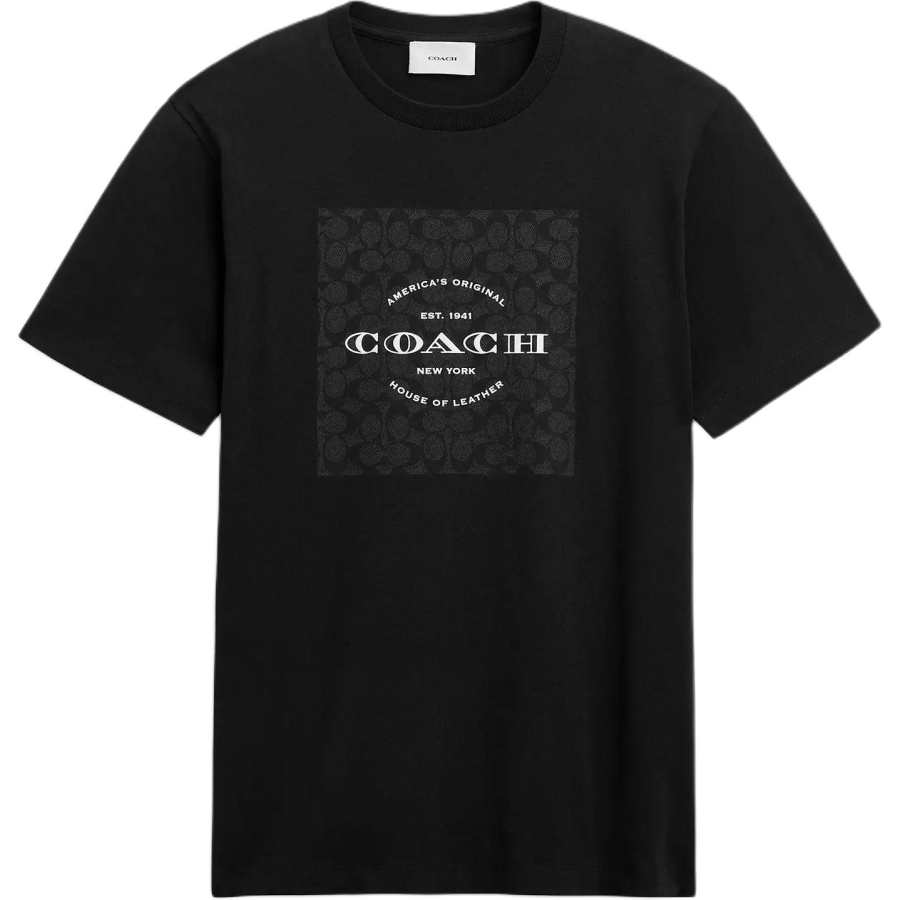 COACH T Shirts Men's Black Crew Neck Moderate Other