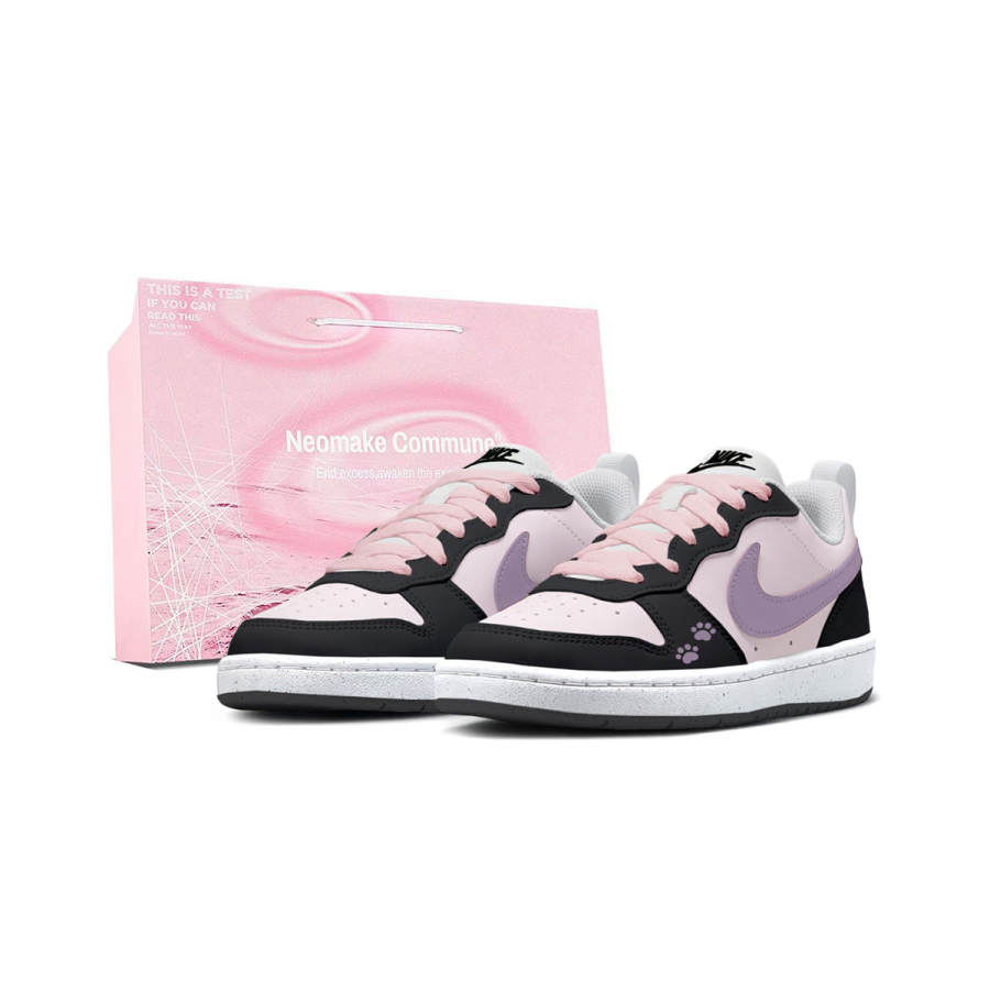 Nike Nike Court Borough Taro Purple Cat Paw Low top Kids' Skateboarding Shoes Purple Unisex
