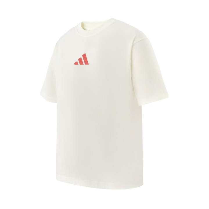 Adidas Adidas T Shirts Unisex White/Red Crew Neck Moderate