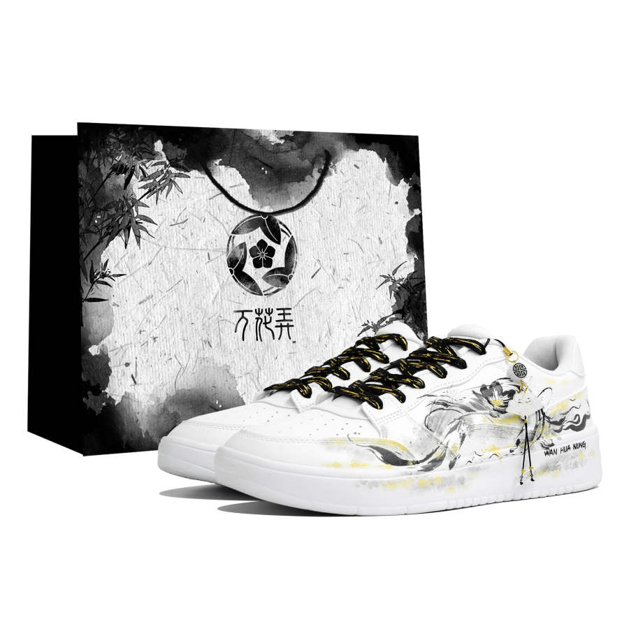 Li-Ning Li Ning Sycee Myriad Flowers, Ink Lotus, Shopping Bag Abrasion Resistant Lightweight Slip Resistant Low top