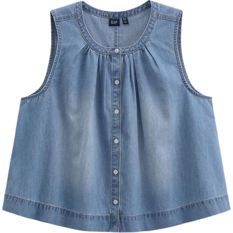 GAP Tank Tops Women's Light Washed Crew Neck Other