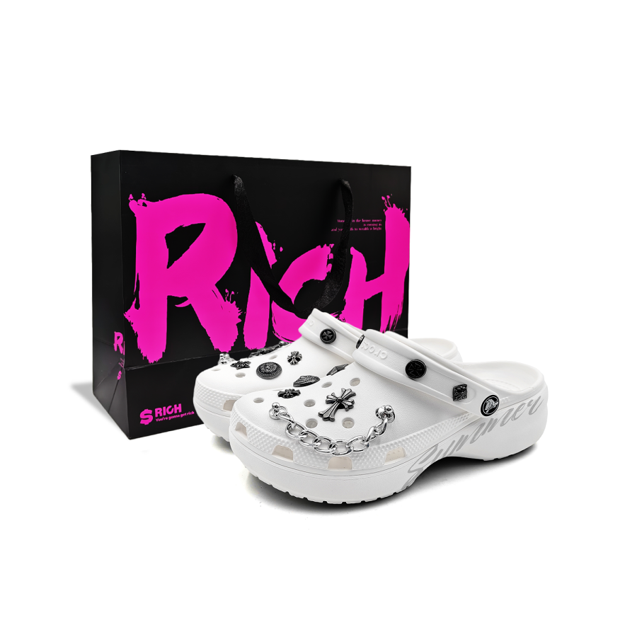 Crocs Crocs Classic Platform Clog Croixin EVA Clogs Unisex White