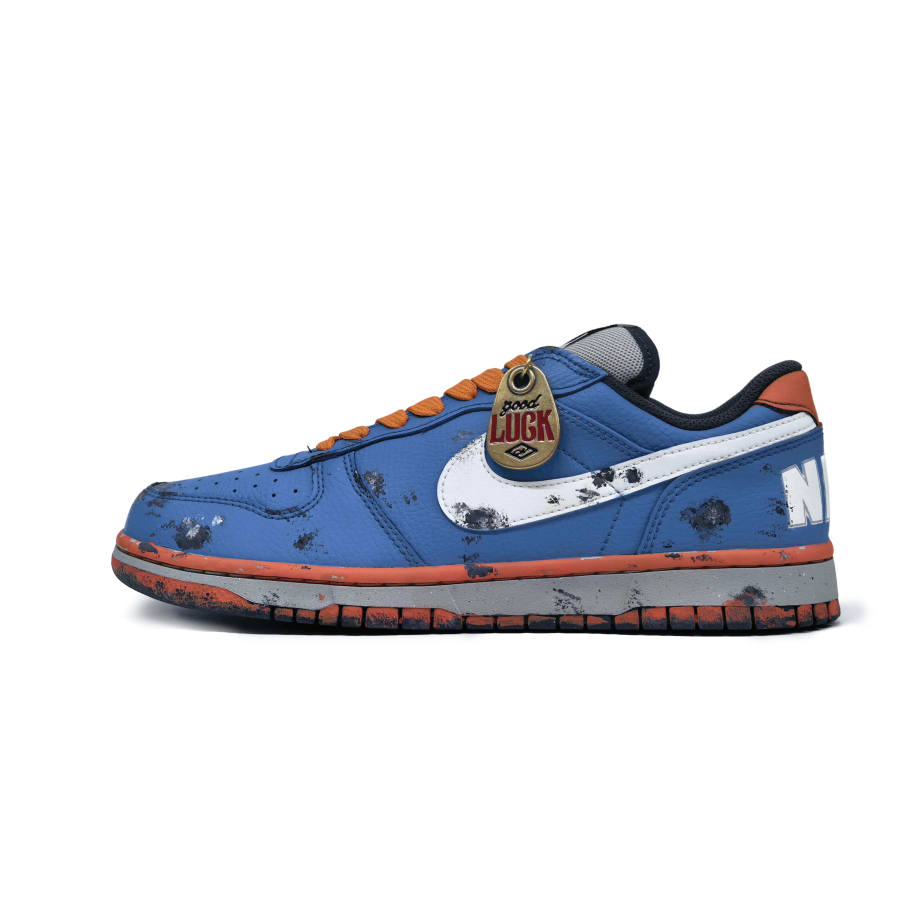 Nike Nike Big Trunks Leather Slip Resistant Abrasion Resistant Support Low top Skateboard Shoes Men's Blue