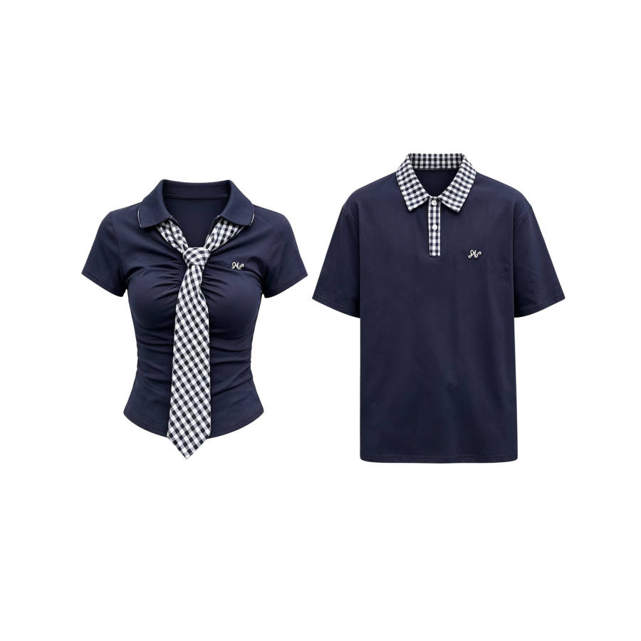 TUSHIFEI Couple Sets Women's Polo Collar Moderate