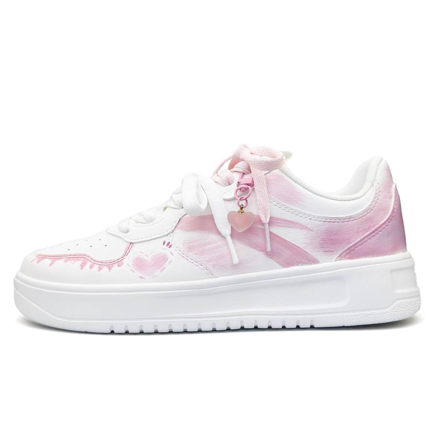 Anta Easy Slip Resistant Abrasion Resistant Low top Skateboard Shoes Women's White Pink