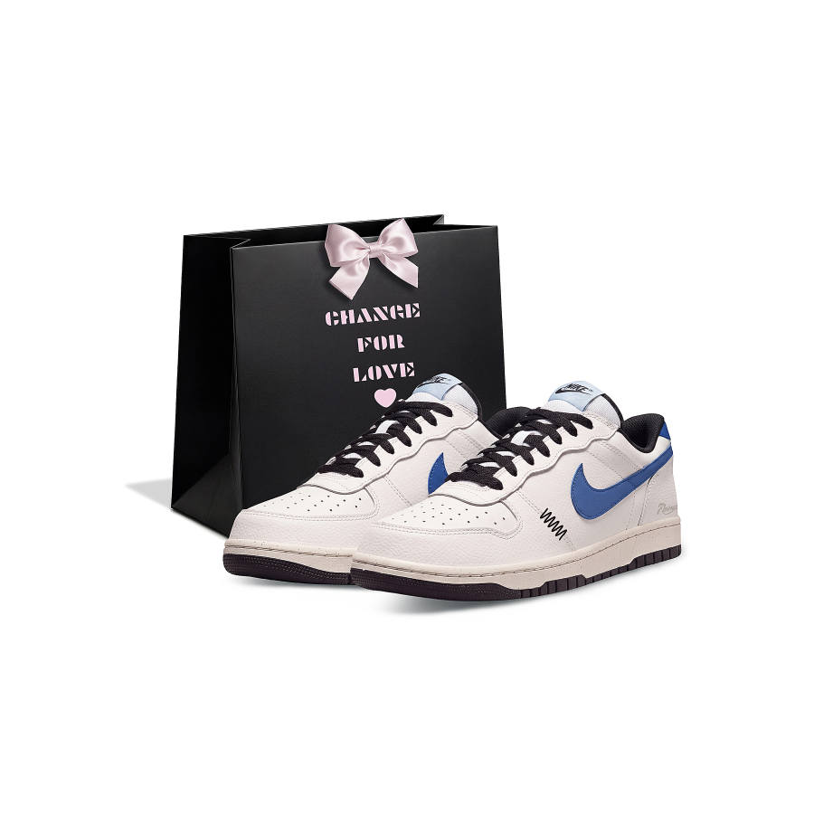 Nike Nike Big Shopping Bag Abrasion Resistant Low top Skateboard Shoes Men's Blue Beige