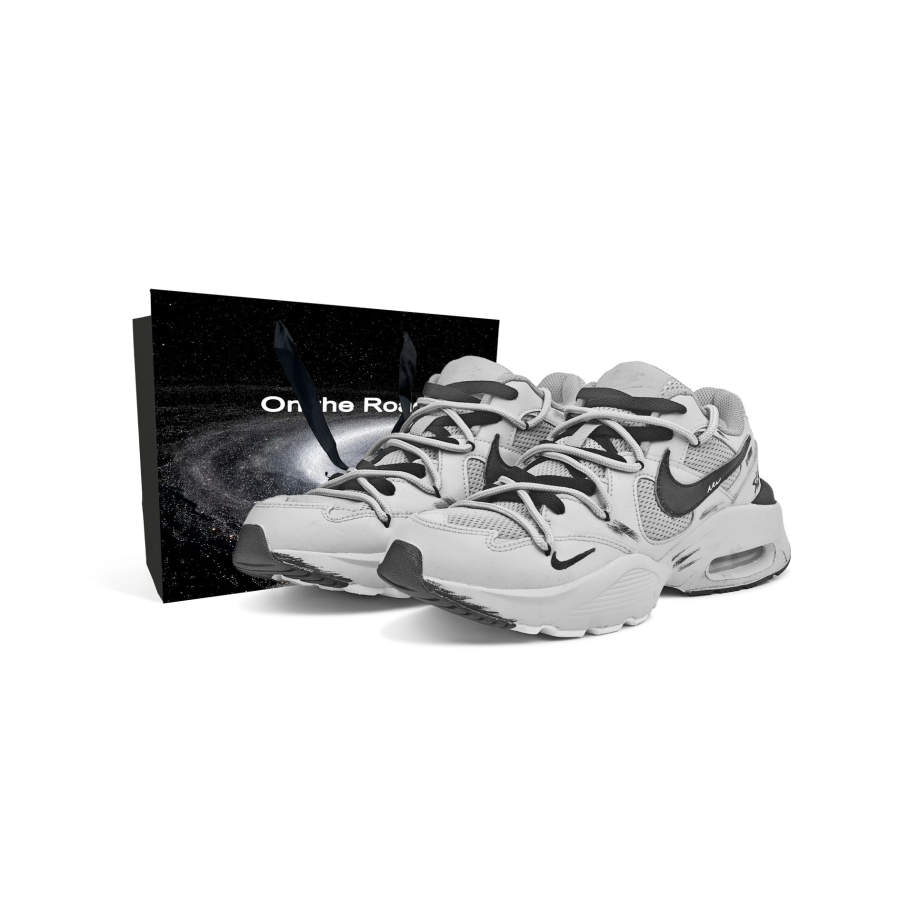 Nike Nike Air Max Fusion Synthetic Leather Cushioning Lightweight Casual City Commuting Running Shoes Unisex Gray